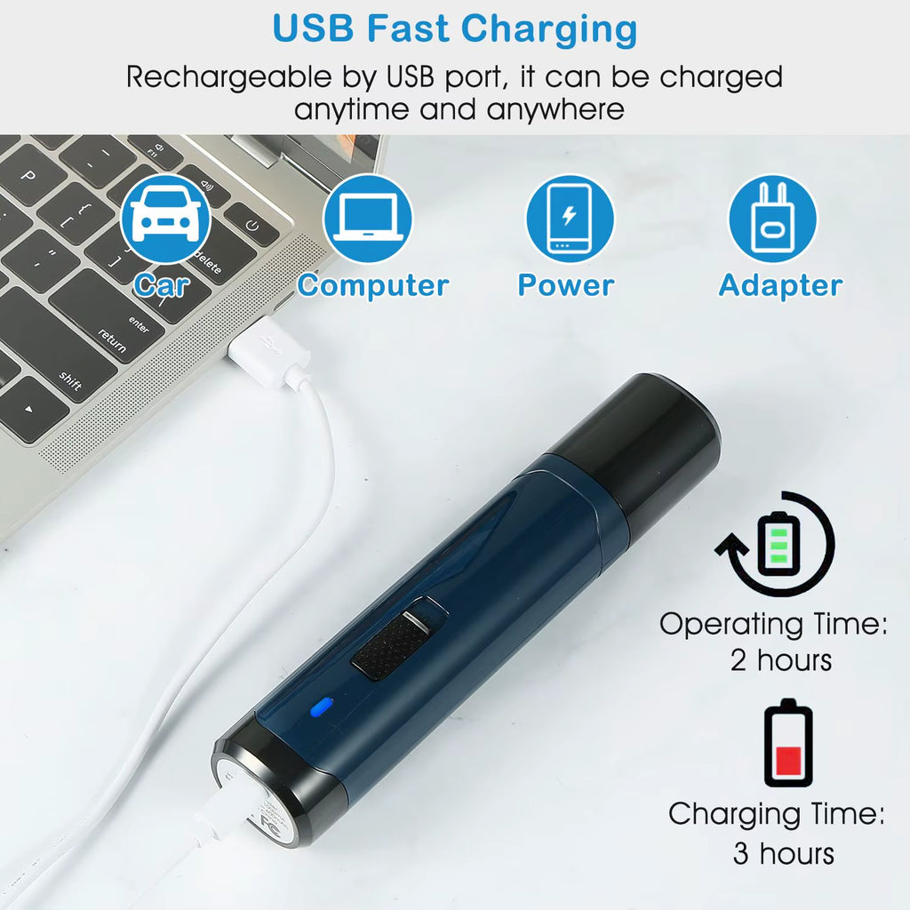 Professional Dark Blue Cordless Pet Nail Grinder for Dogs Quiet 2-Speed USB Rechargeable Model D0100HED8WA Paws Nail Drill