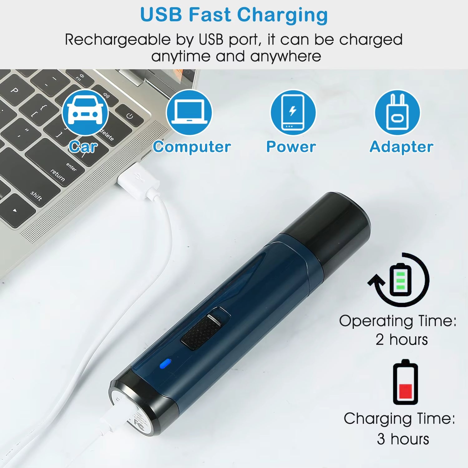 Professional Dark Blue Cordless Pet Nail Grinder for Dogs Quiet 2-Speed USB Rechargeable Model D0100HED8WA Paws Nail Drill