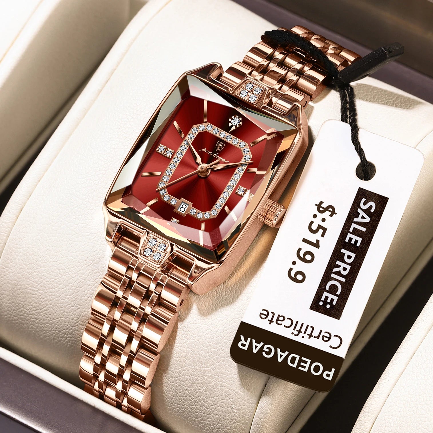 Luxury Watch for Woman Waterproof Calendar High Quality Ladies Watch Stainless Steel Quartz Women'S Watches Elegant+Box