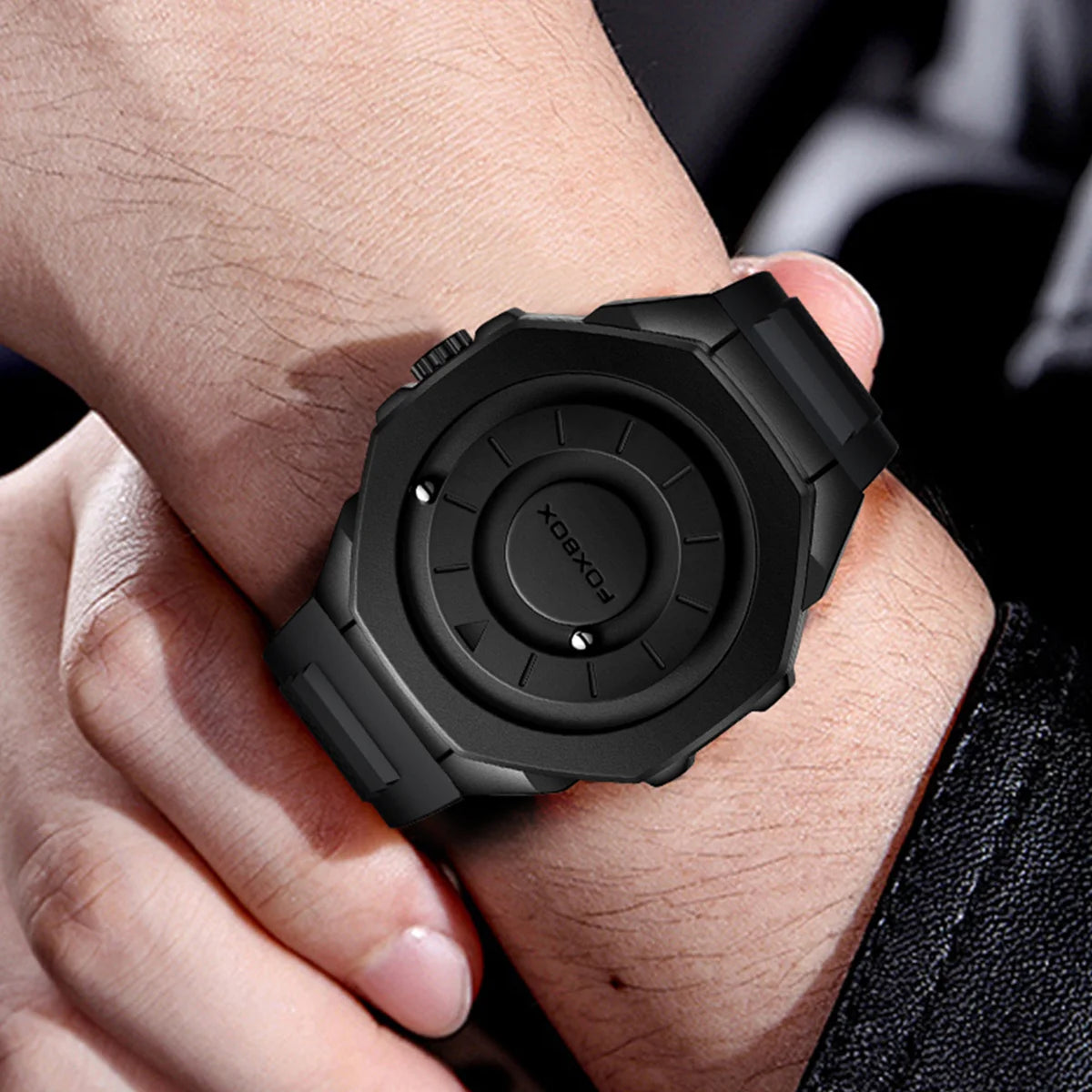 Fashion Casual Men'S Watch Silicone Waterproof Sports Quartz Wristwatches Luxury Rolling Magnetic Steel Ball Business Man Watch
