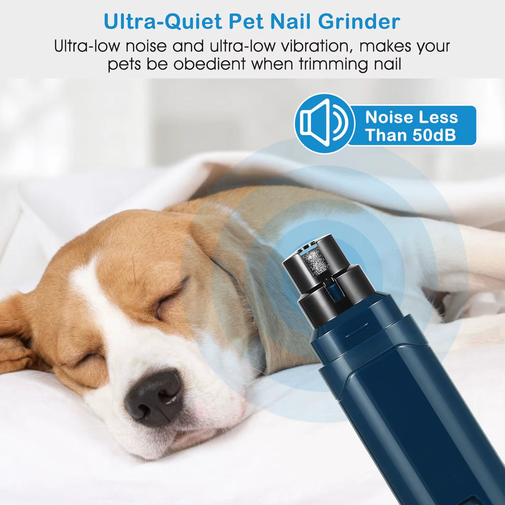 Professional Dark Blue Cordless Pet Nail Grinder for Dogs Quiet 2-Speed USB Rechargeable Model D0100HED8WA Paws Nail Drill