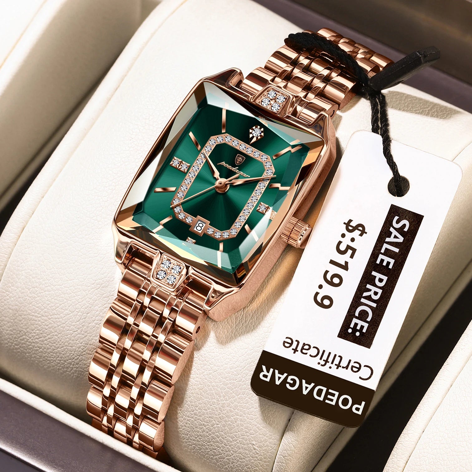 Luxury Watch for Woman Waterproof Calendar High Quality Ladies Watch Stainless Steel Quartz Women'S Watches Elegant+Box