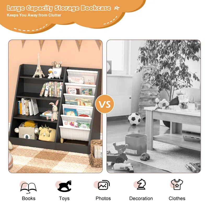 Maggiorina Kids Standard Bookcase, Storage Book Rack, Organizer Cabinet, Book Display