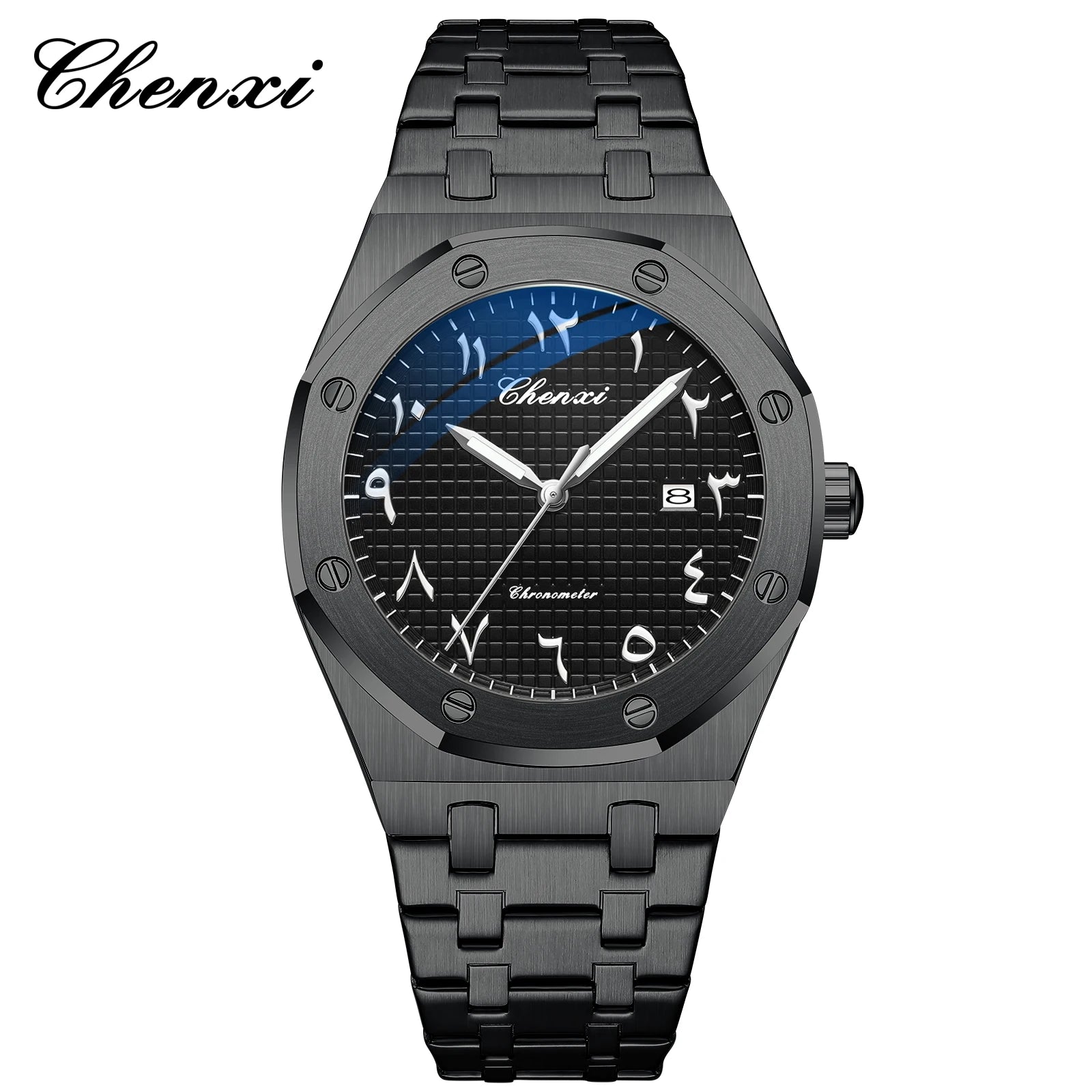 High-End Men'S Watches Waterproof 42Mm Special Eastern Arabic Numerals Dial Calendar Quartz Wristwatch Man Luxury Watch