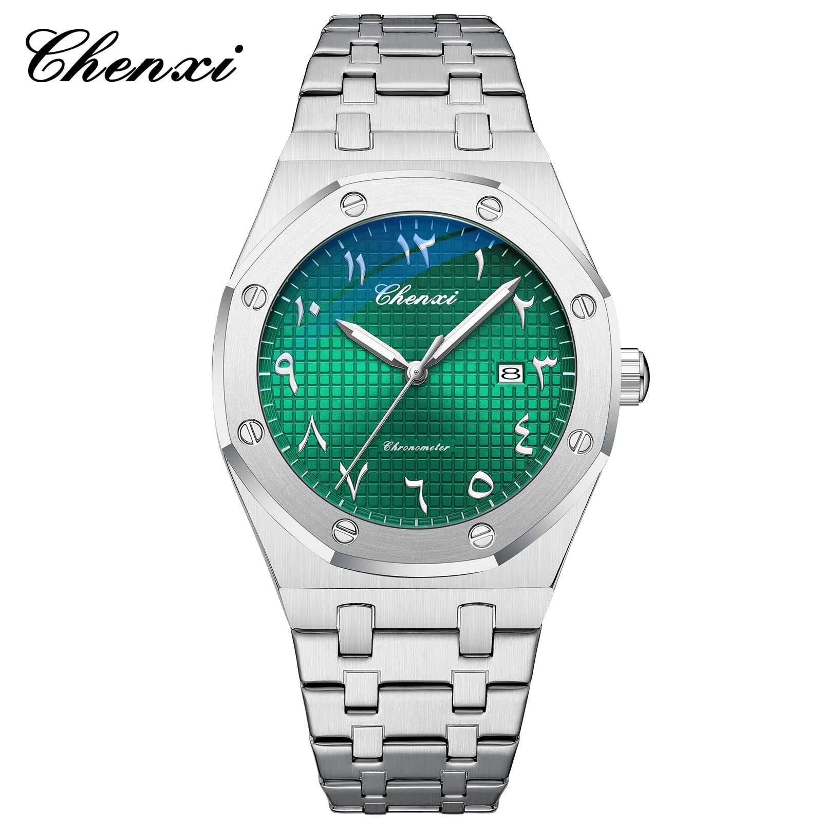 High-End Men'S Watches Waterproof 42Mm Special Eastern Arabic Numerals Dial Calendar Quartz Wristwatch Man Luxury Watch