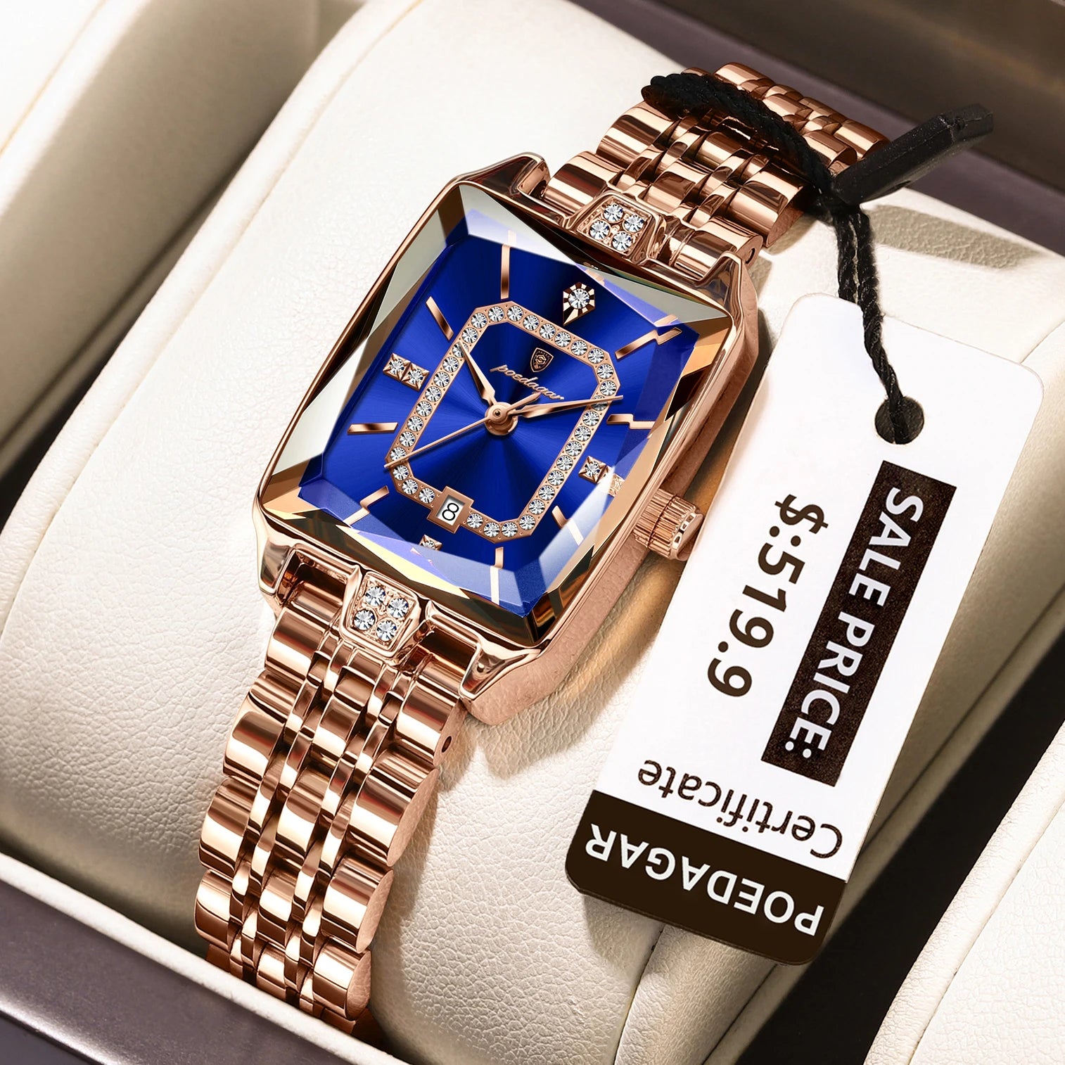 Luxury Watch for Woman Waterproof Calendar High Quality Ladies Watch Stainless Steel Quartz Women'S Watches Elegant+Box