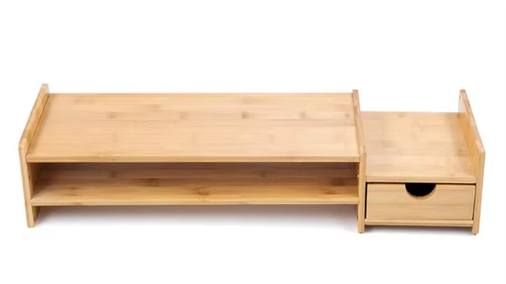 Monitor Stand Riser Desk Organizer with Drawers, Adjustable Desktop Storage Organizer for Computer, Printer, Cellphone
