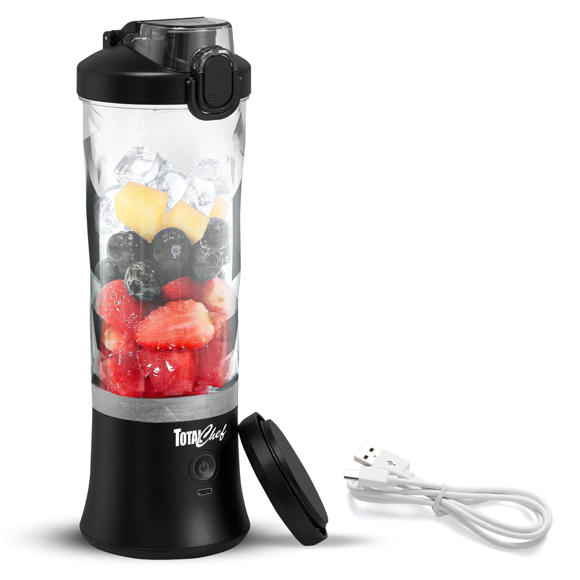 Total Chef USB Rechargeable Portable 20-Oz Countertop Blender ( White )