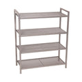 32-In H 4 Tier 12 Pair Nickel Metal Shoe Rack