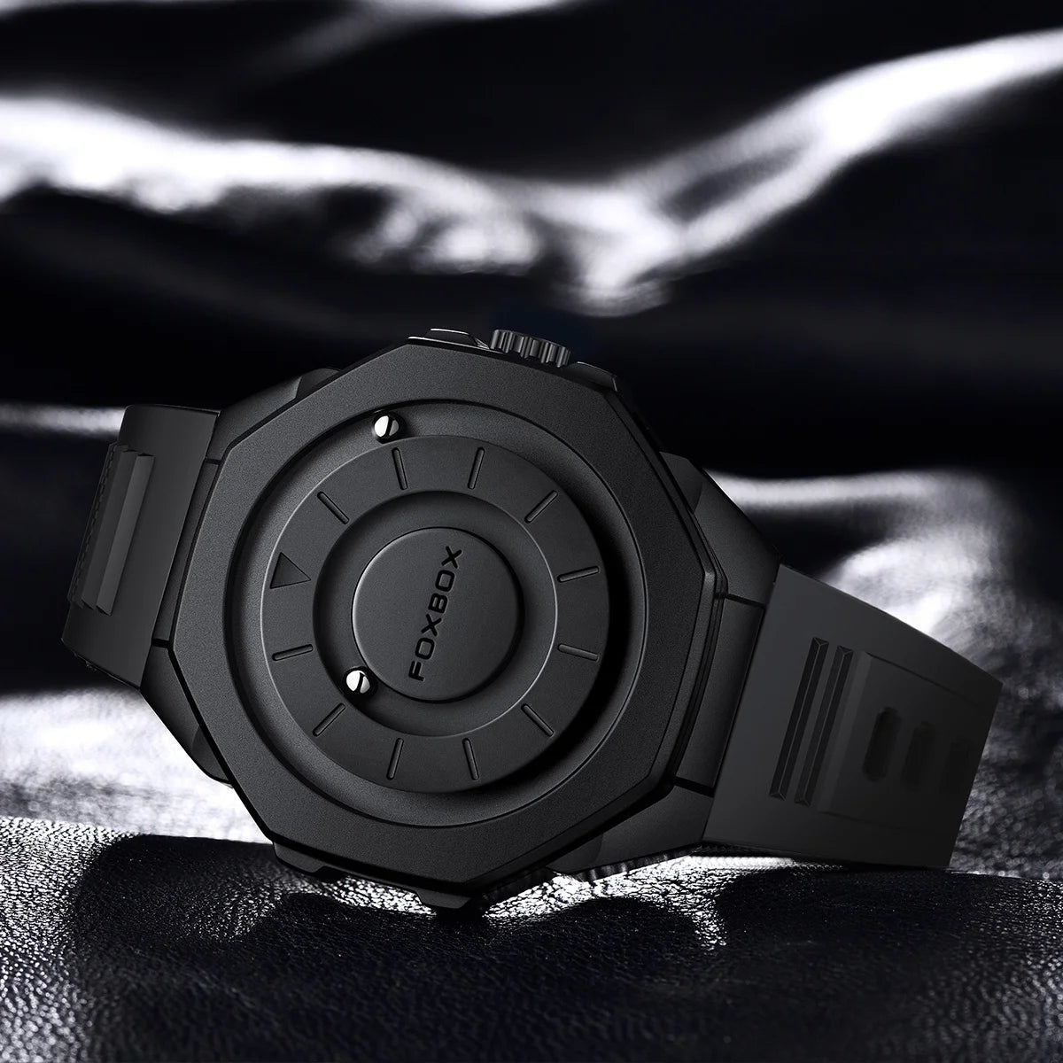 Fashion Casual Men'S Watch Silicone Waterproof Sports Quartz Wristwatches Luxury Rolling Magnetic Steel Ball Business Man Watch