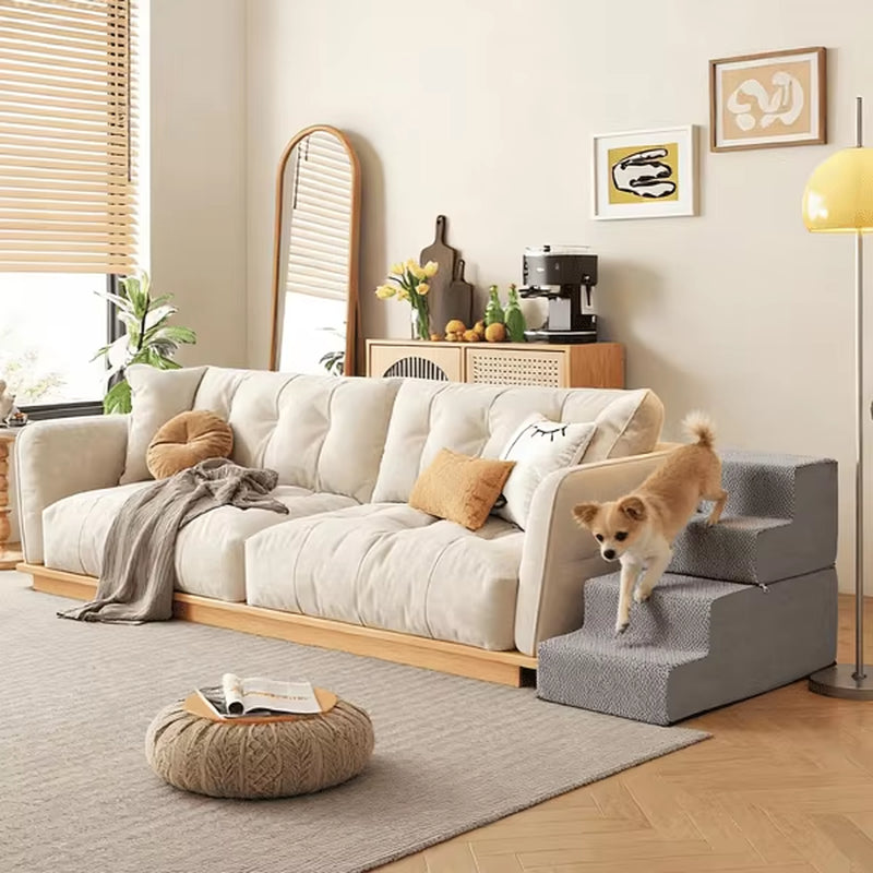 4 Step Dog Stairs for High Beds Non-Slip Removable Washable Cover Ramp Pet Accessory Small Indoor Outdoor Cats Dogs Model